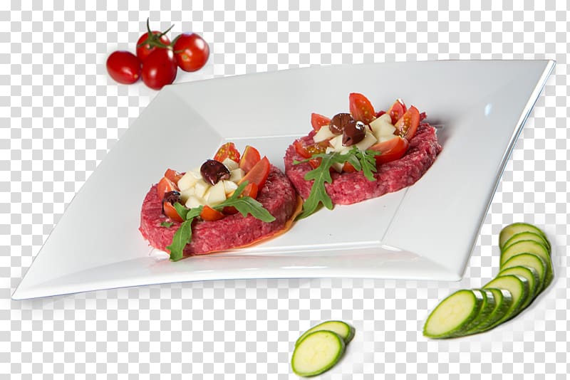 Hors d\'oeuvre Carpaccio Bresaola Recipe Garnish, vegetable transparent background PNG clipart