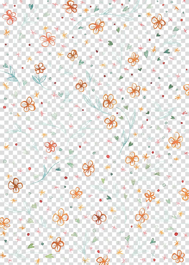 orange and red flowers , Textile Floral design Area Petal Pattern, Small floral pattern design element transparent background PNG clipart