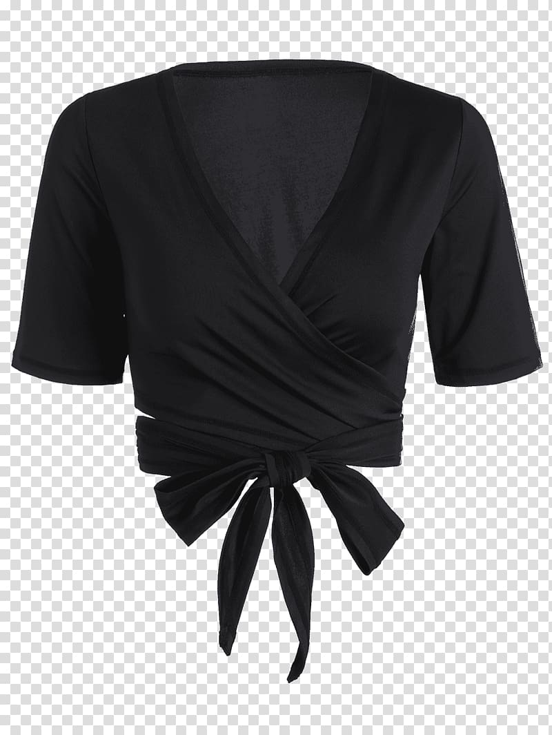 Sleeve T-shirt Cache-cœur Dress Crop top, CHINESE CLOTH transparent background PNG clipart
