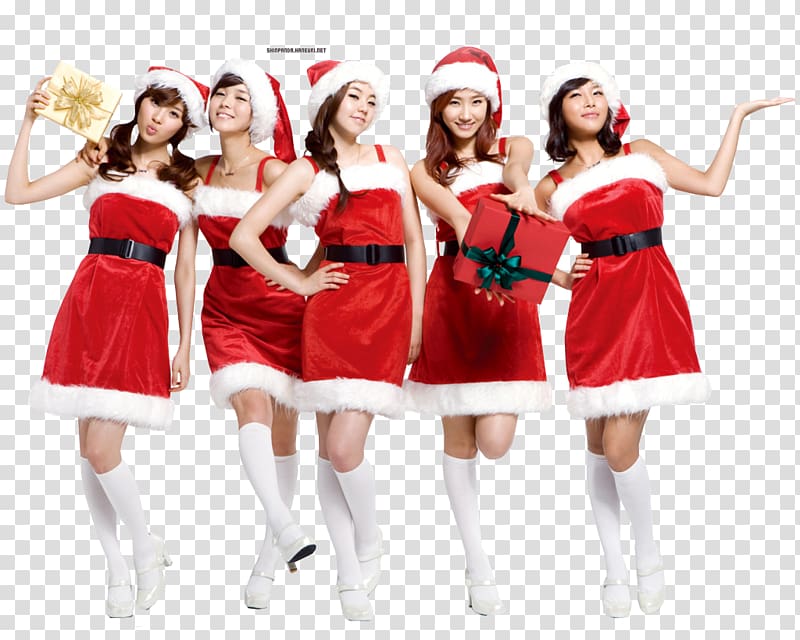 Korea Santa Claus Christmas Girl group Wonder Girls, santa claus transparent background PNG clipart