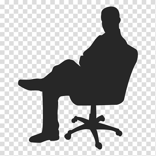Chair Silhouette , sitting man transparent background PNG clipart