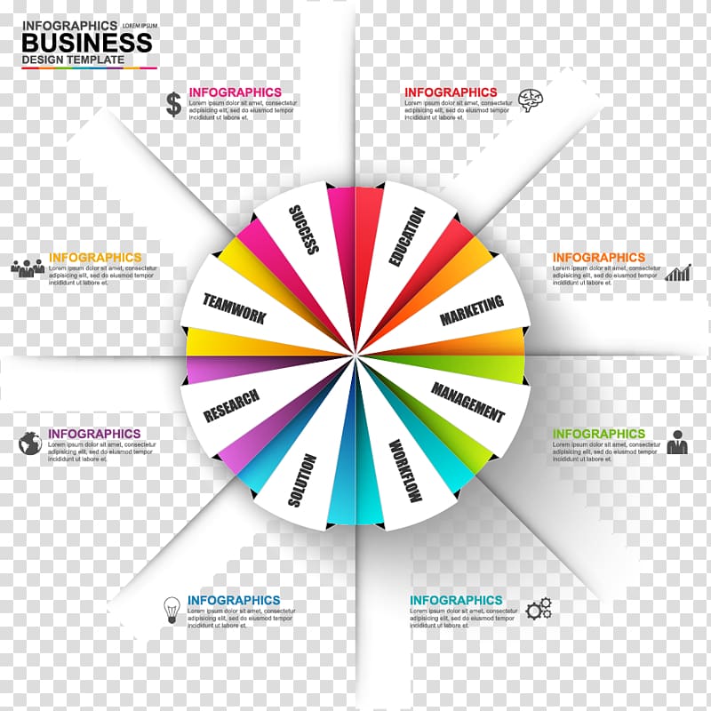 Infographics Business illustration, Infographic Diagram Workflow Illustration, Business infographics material, transparent background PNG clipart