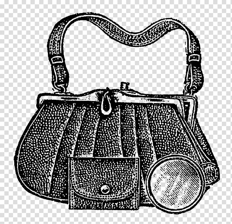 black leather shoulder bag, Vintage Bag transparent background PNG clipart