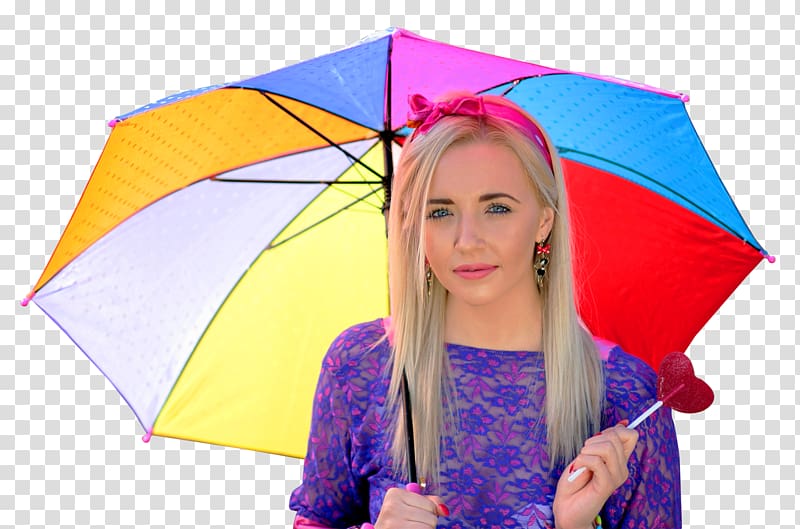 Umbrella Woman, Young Happy Woman with Umbrella transparent background PNG clipart