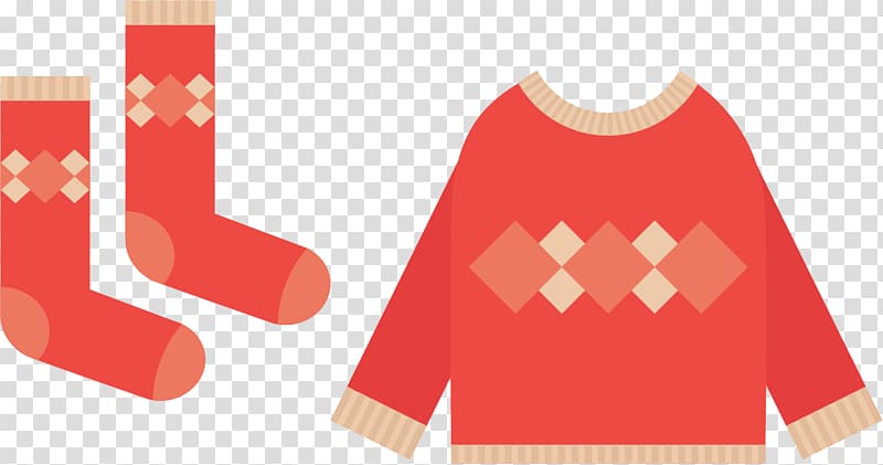 T-shirt Winter clothing Winter clothing, socks sweater material transparent background PNG clipart