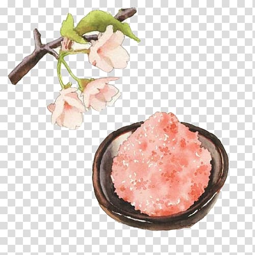 Cherry blossom Food, Cherry rice hand painting material transparent background PNG clipart