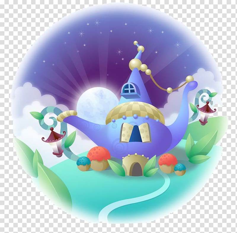 Aladdin House Cartoon Illustration, Cute cartoon transparent background PNG clipart