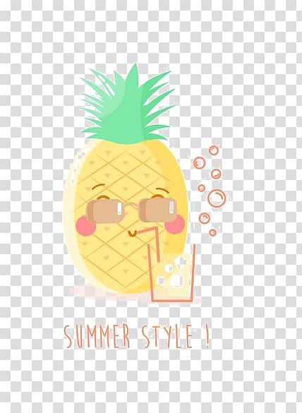 Pineapple Juice Drink Jus dananas , Cartoon Pineapple transparent background PNG clipart
