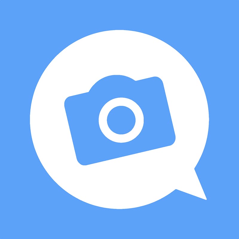 camera app icon, blue area text brand, Dailybooth transparent background PNG clipart