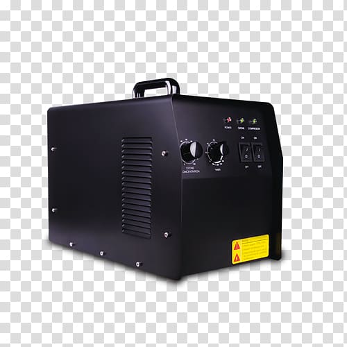 Box Power Converters Electronics Ozone generator, Yellow label black power supply box transparent background PNG clipart
