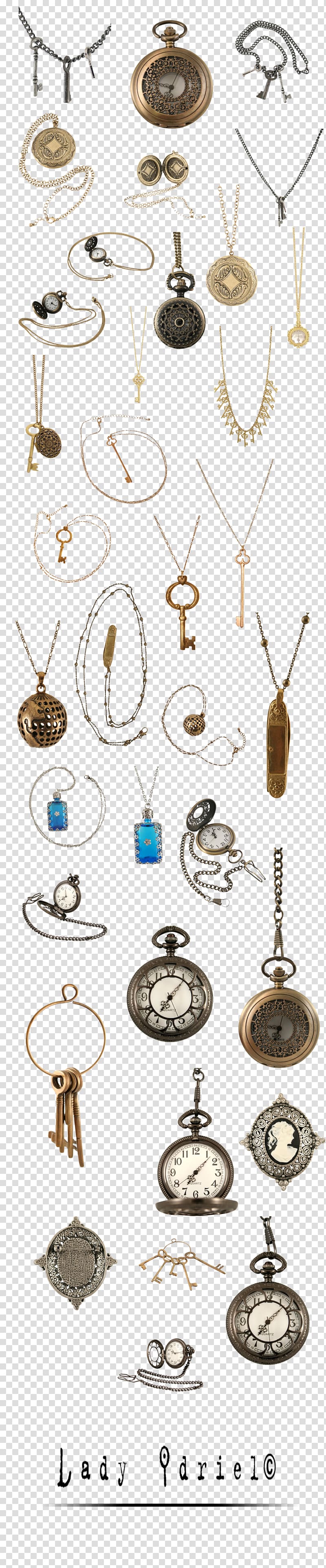 assorted jewelries collection, Steampunk Jewellery, jewels transparent background PNG clipart
