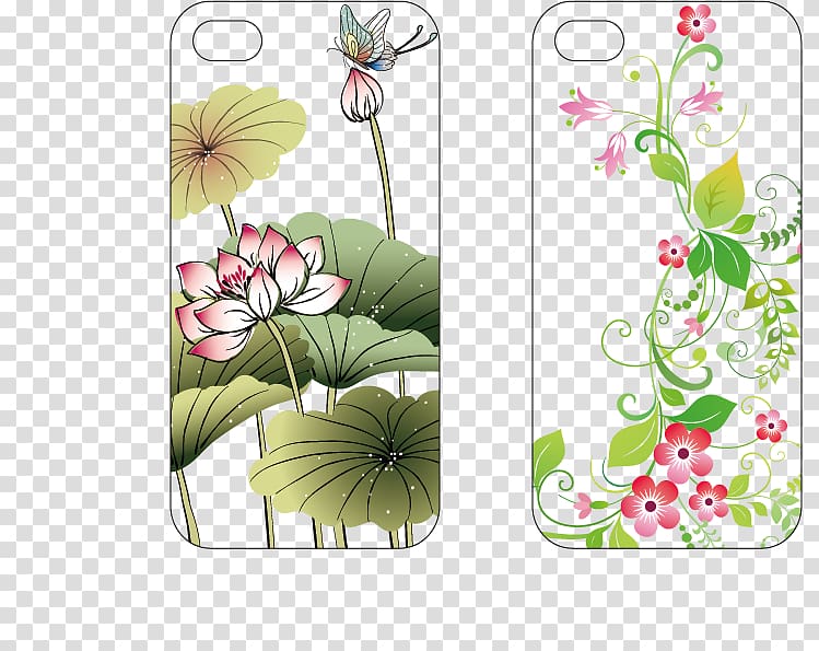 u8377u82b1u56fe Nelumbo nucifera, Phone Case Creative transparent background PNG clipart