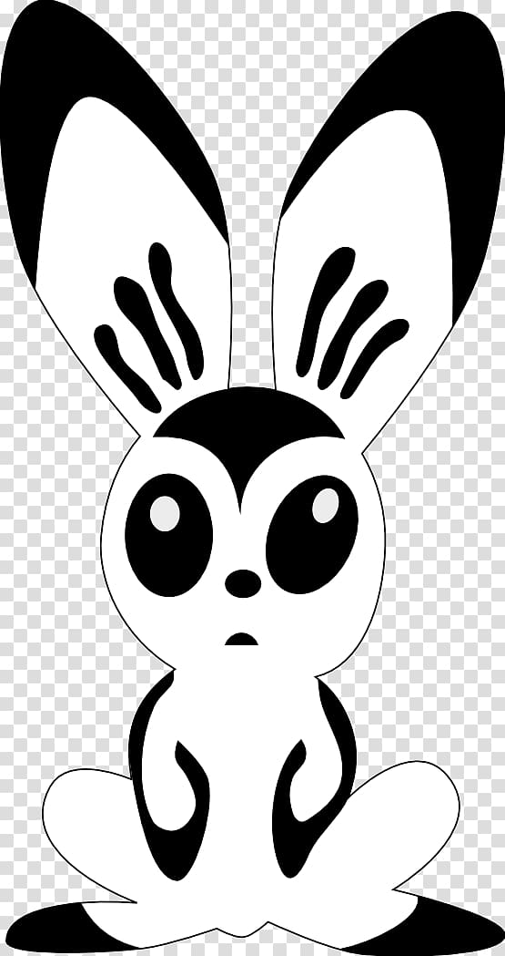 White Rabbit Easter Bunny Angora rabbit Domestic rabbit Arctic hare, Rabbit Line Art transparent background PNG clipart