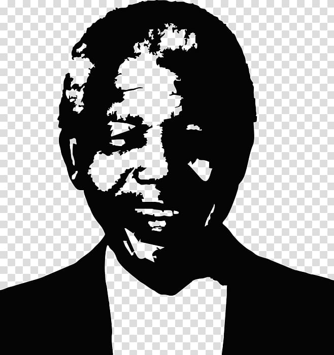 Nelson Mandela Black and white Drawing Sticker, nelson mandela transparent background PNG clipart