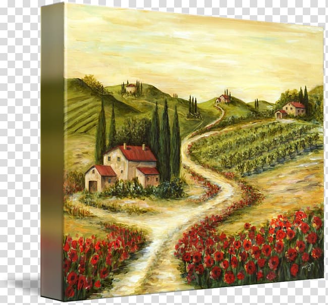 Landscape painting Artist Canvas print, decorative elements of urban roads transparent background PNG clipart