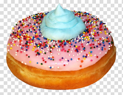 Donuts Cotton candy Sprinkles Food Sweetness, cake transparent background PNG clipart