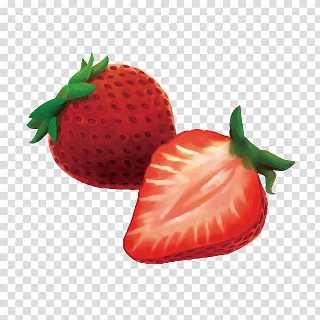 Strawberry Fruit Aedmaasikas, Fruit food hand-painted pattern material,Strawberry fruit transparent background PNG clipart