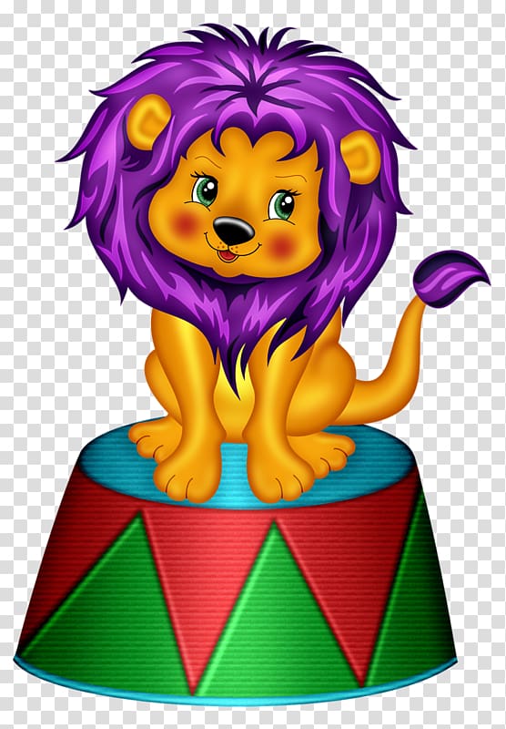 Lion Cartoon Circus Illustration, Cartoon lion transparent background PNG clipart