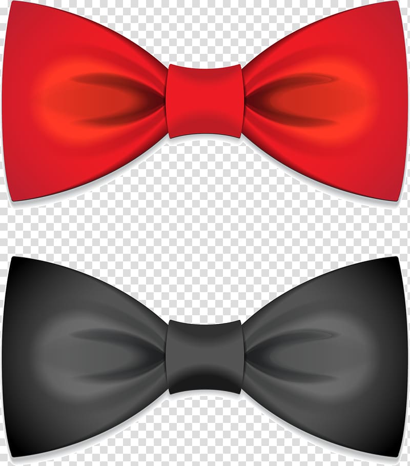 red and black ribbons , Bow tie Shoelace knot Butterfly, Bow transparent background PNG clipart