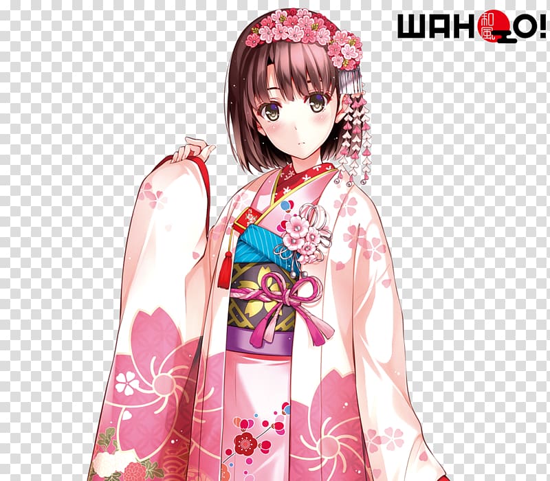 Saekano: How to Raise a Boring Girlfriend Kimono Anime Dōjin Aniplex, MEGUMI KATO transparent background PNG clipart