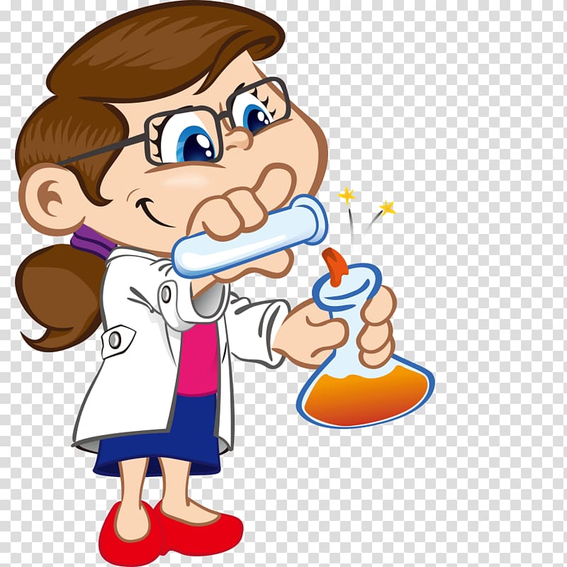 female scientist illustration, The Cartoon Guide to Chemistry Laboratory Experiment, Chemistry teacher transparent background PNG clipart