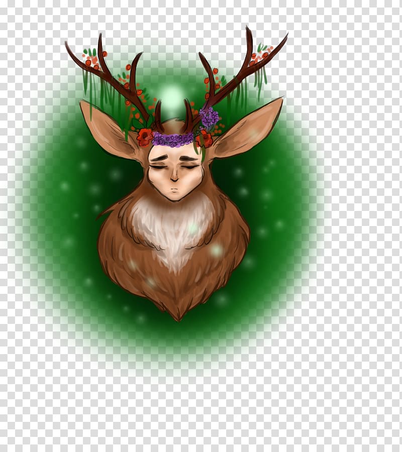 Reindeer Antler Character Fiction, flower forest transparent background PNG clipart