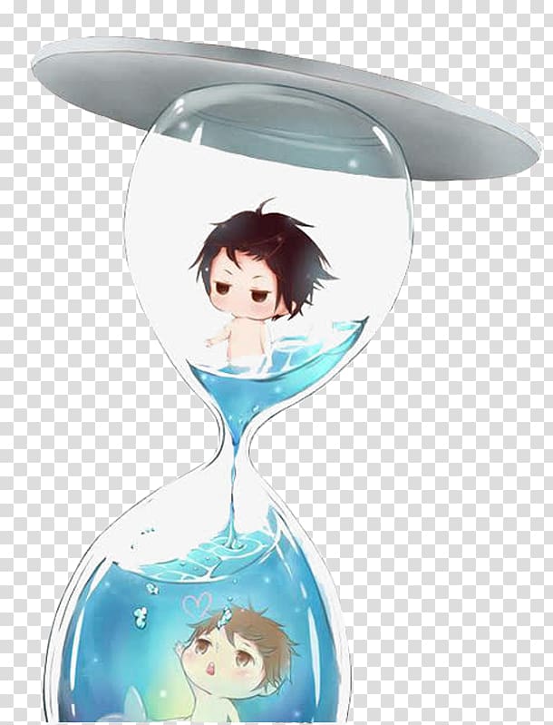 Koi Q-version Cartoon Moe, Cute mermaid hourglass transparent background PNG clipart