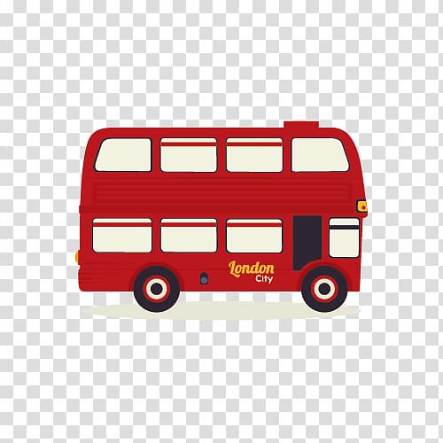 London Double-decker bus Illustration, Red London double-decker bus material transparent background PNG clipart