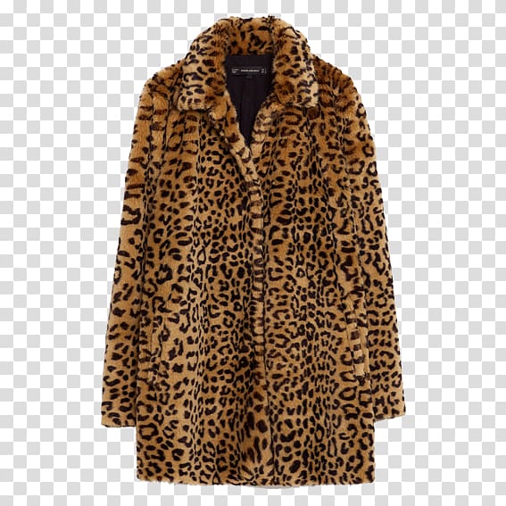 Leopard Zara Animal print Overcoat, fur transparent background PNG clipart