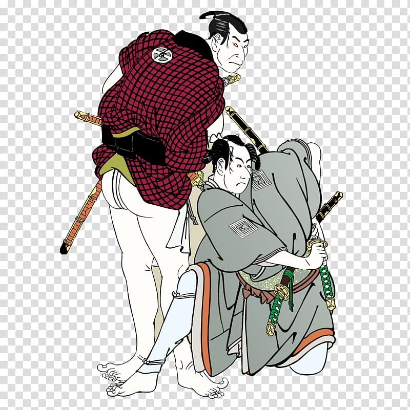 Ukiyo-e u014cta Memorial Museum of Art Ichikawa Omezu014d as a Pilgrim and Ichikawa Yaozu014d as a Samurai Museum of Fine Arts, Contest warrior transparent background PNG clipart