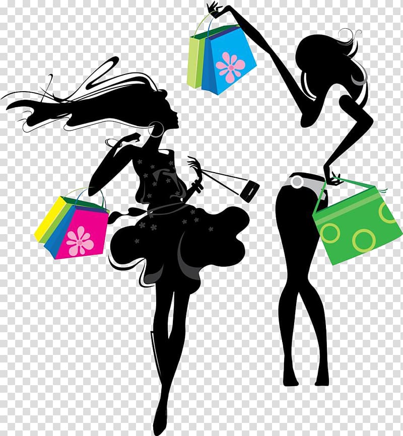 woman shopping illustration, Fashion illustration Female , Crazy Shopping transparent background PNG clipart