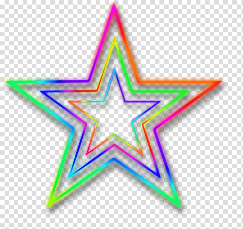 multicolored star , Neon Star transparent background PNG clipart