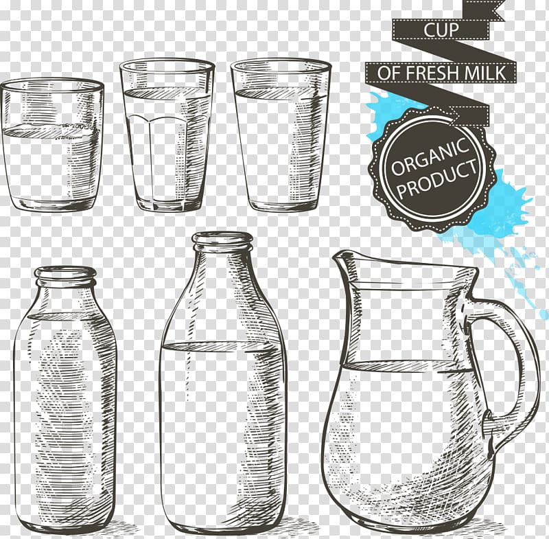 Milk Bottle Drawing Glass, ribbon and glass transparent background PNG clipart