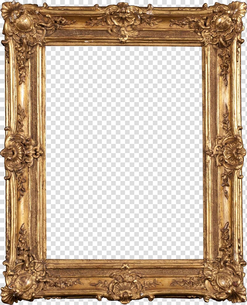 brass-colored floral wooden frame, frame Digital frame Tableau, Gold pattern frame transparent background PNG clipart