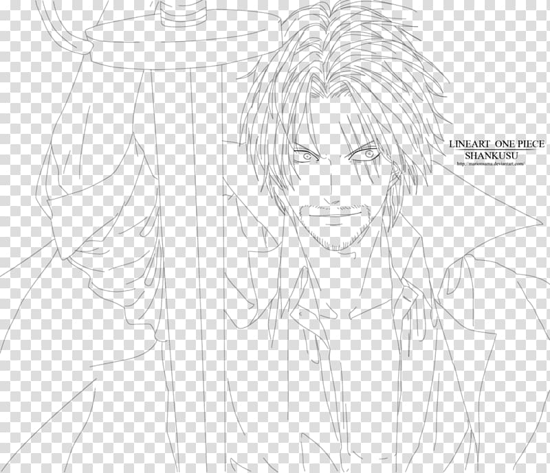 Shanks Boa Hancock Erza Scarlet Line art Sketch, fairy tail transparent background PNG clipart