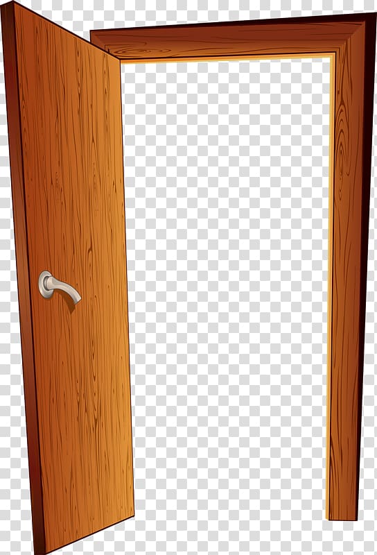 brown wooden open door , Door , Open the door transparent background PNG clipart