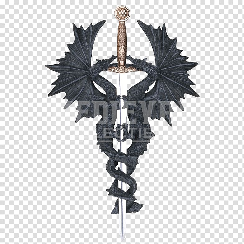 Staff of Hermes Dragon Knife Medieval fantasy, dragon transparent background PNG clipart