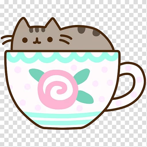 Cat Pusheen Ceramic Travel Mug Kitten Pusheen Sock in a Mug, Cat transparent background PNG clipart