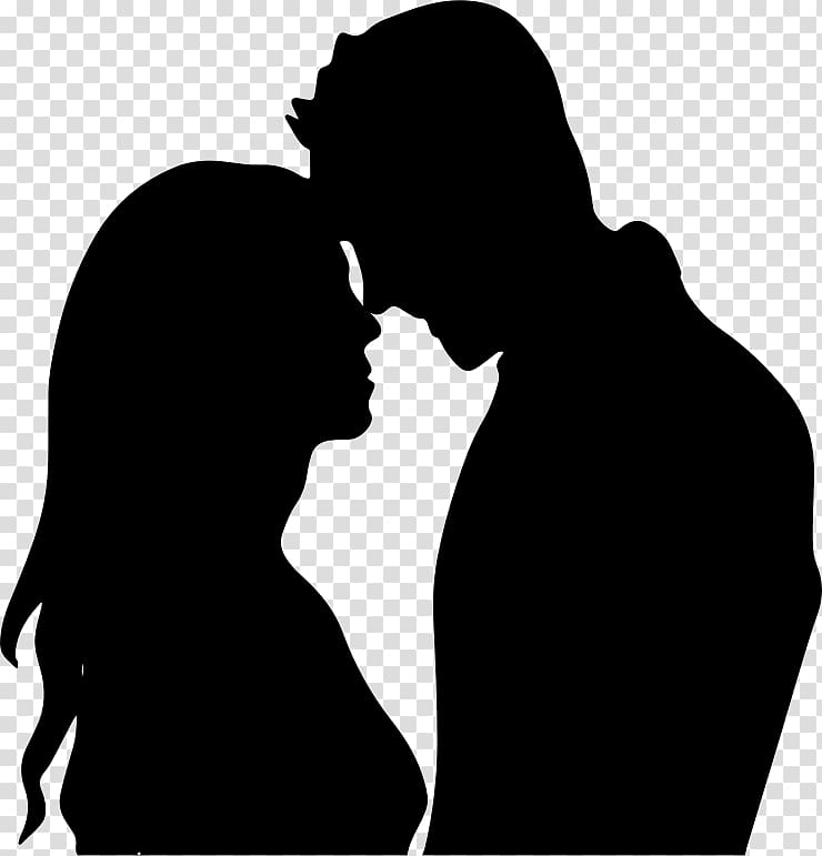 The Kiss Silhouette couple Drawing , love couple transparent background PNG clipart