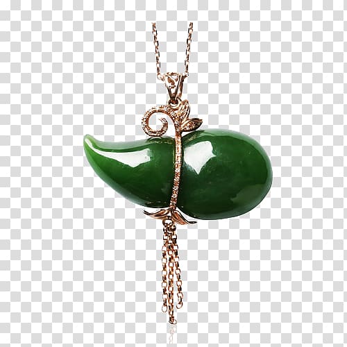 Jade Necklace Pendant, Mary jade gourd pendant transparent background PNG clipart