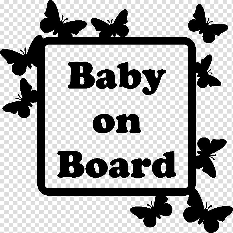 Sticker Wall decal Brand Text , Baby on board transparent background PNG clipart