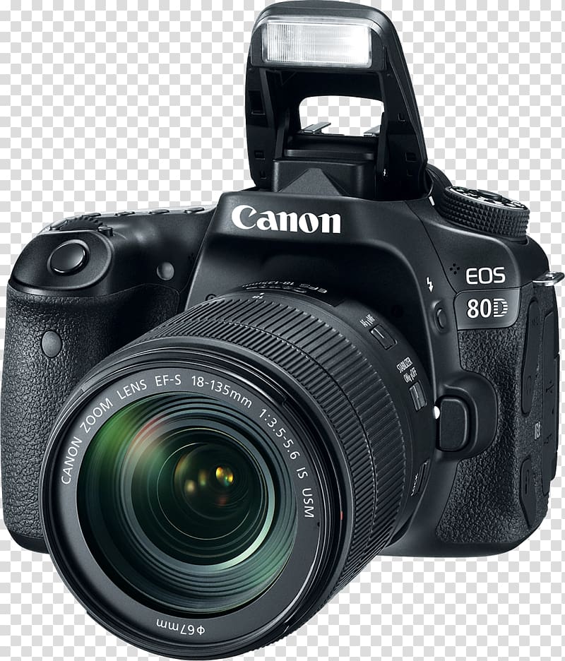 Canon EOS 80D Canon EF-S 18–135mm lens Canon EOS 70D Canon EF-S lens mount Canon EF-S 18–55mm lens, Camera transparent background PNG clipart