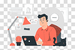 illustration, Telecommuting, business, work, home, professional, online, worker, remote, coronavirus, covid transparent background PNG clipart thumbnail