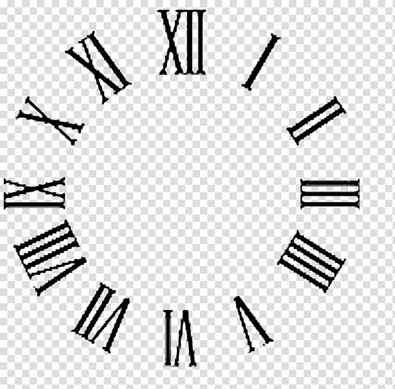 roman numeral clock illustration, Clock face Roman numerals Wall decal, Digital Watch transparent background PNG clipart