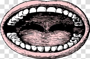 pink mouth illustration, Wide Mouth Vintage transparent background PNG clipart