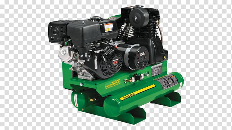 John Deere Electric generator Dowda Farm Equipment Compressor Engine, Air Compressor Gas Engine transparent background PNG clipart