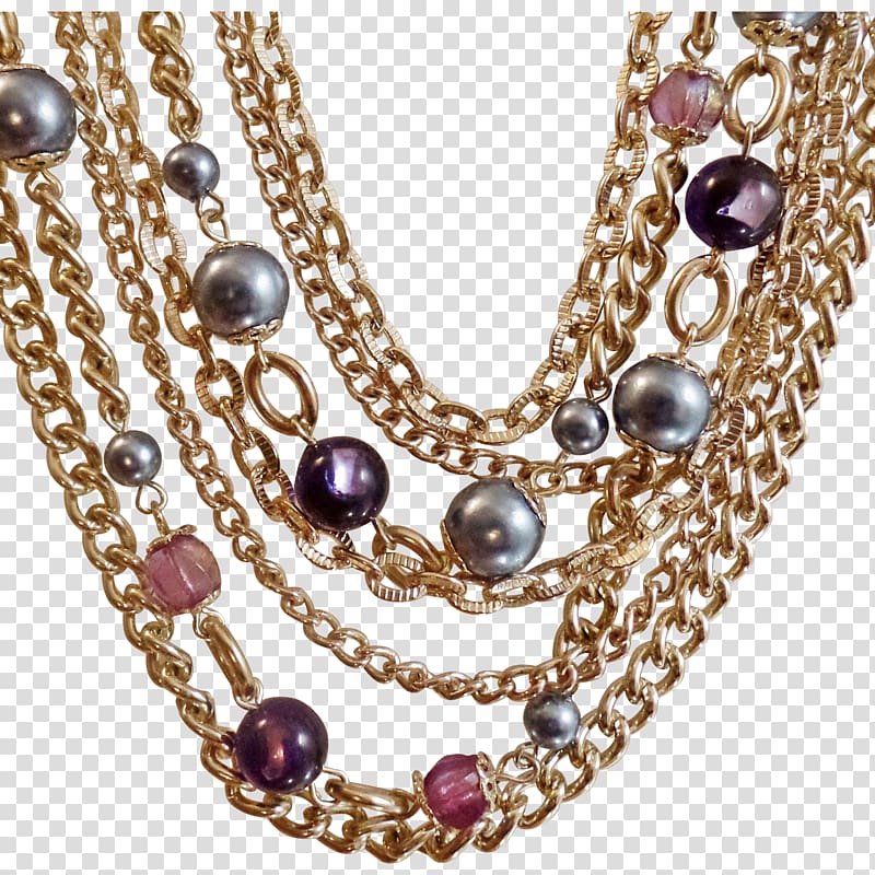 Necklace Jewellery Chain Pearl Gemstone, gold chain transparent background PNG clipart