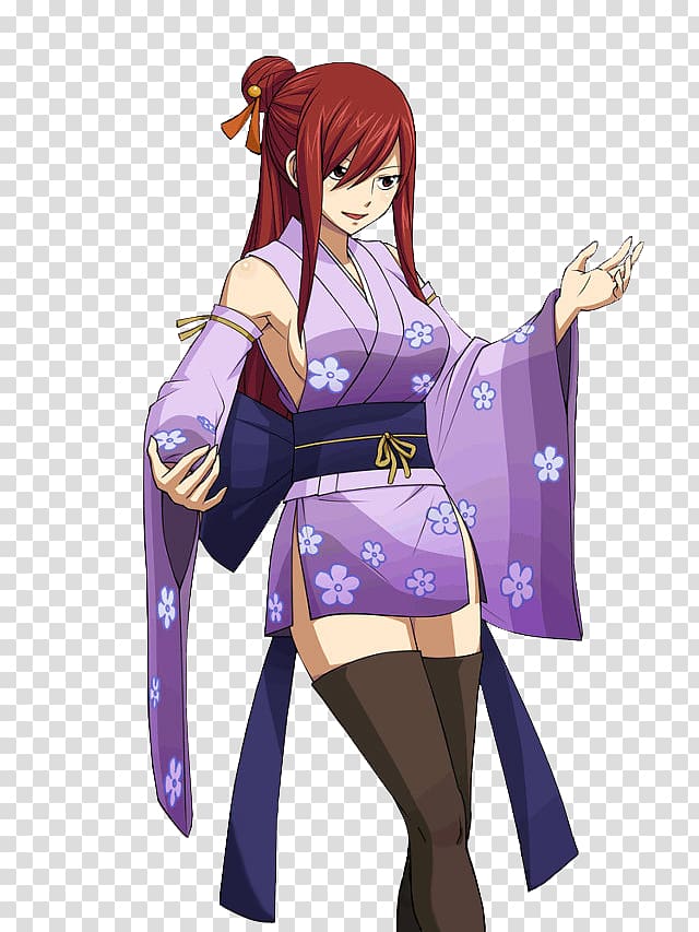 Erza Scarlet Fairy Tail Anime Character fairy tail purple black Hair png   PNGEgg
