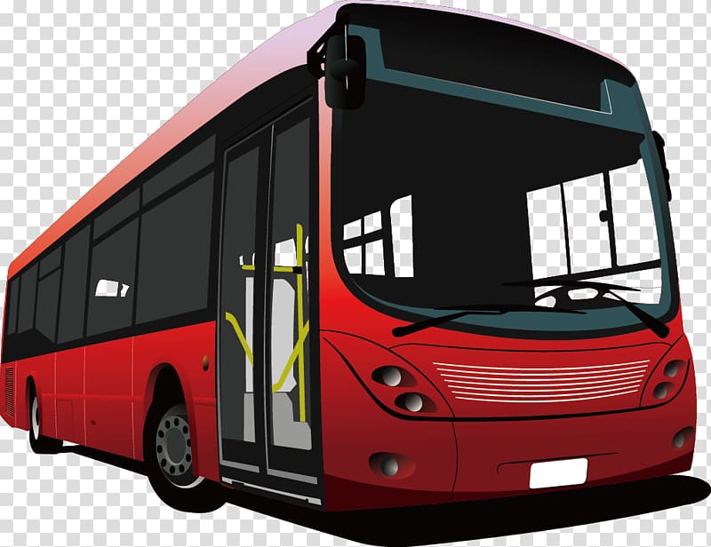 Transit bus Illustration, Cartoon traffic red bus transparent background PNG clipart