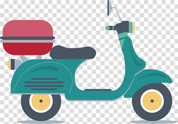 teal motor scooter illustration, Car Scooter Motorcycle Euclidean , Cartoon Mini Moto transparent background PNG clipart